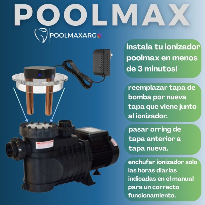Ionizador Poolmax eco50 apto para bomba Vulcano Bae - Imagen 4