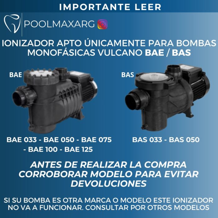 Ionizador Poolmax eco100 Apto para Bomba Vulcano Bae - Imagen 3